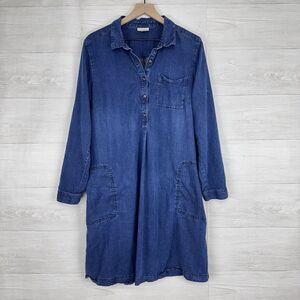 J. Jill Denim Blue Long Sleeve Dress